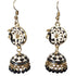 Black & White Peacock Jhumka Earrings