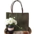 Large Green and Maroon Striped Wool Tote