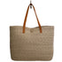 Oversized Straw Beach Bag With Leather Handles